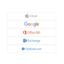 Integrate with iCloud, Google, Office365, Exchange, Outlook.com